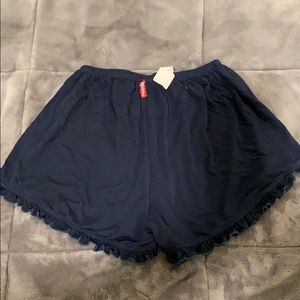 Hard Tail Navy Ruffle Shorts NWT